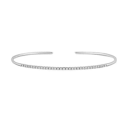 1.65 Karat Runder Echt Diamant Damen Tennis Cuff Armband Gold 14K