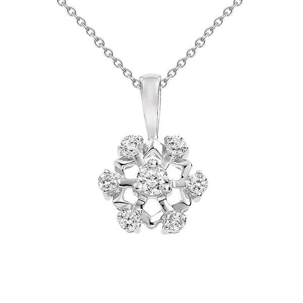 1.65 Kt. runder Echt Diamant-Halsketten-Anhänger 14K Weißgold