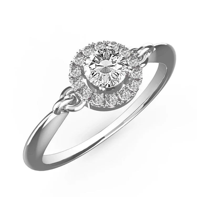 1.75 Karat runder Halo-Echt Diamantring Weißgold 14K