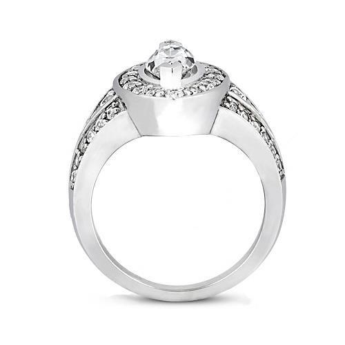 1.76 ct Marquise Echt Diamant Halo Ehering