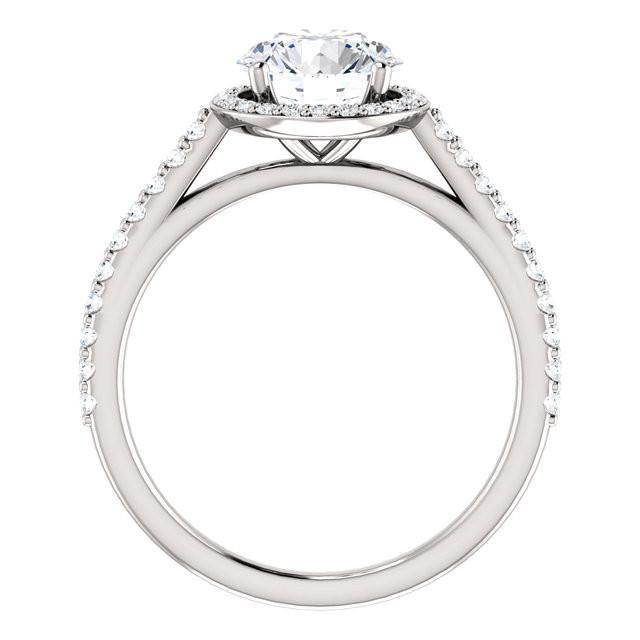 1.85 Karat Echt Diamant Halo Ring Weißgold 14K