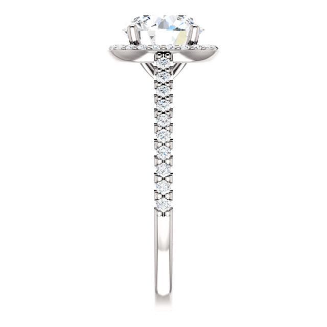 1.85 Karat Echt Diamant Halo Ring Weißgold 14K