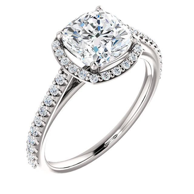 1.85 Karat Echt Diamant Halo Ring Weißgold 14K