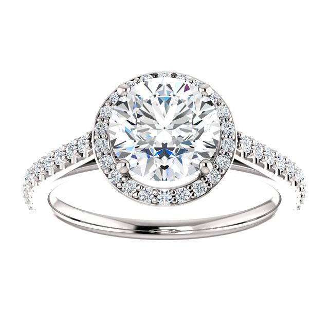 1.85 Karat Echt Diamant Halo Ring Weißgold 14K