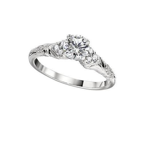 1.85 Karat Echt Diamanten im Rundschliff Antik-Stil Verlobungsring