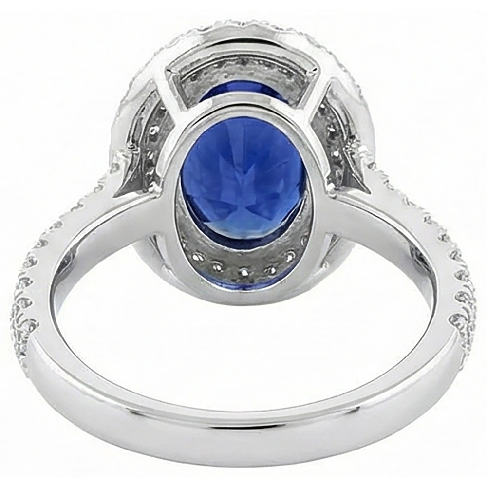 echter oval tansanit 1.85Karat ring auf Weiß