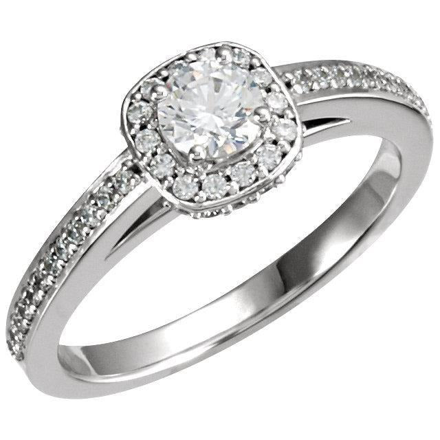 1.89 Karat runder Echt Diamant-Solitär mit Akzenten Halo-Ring