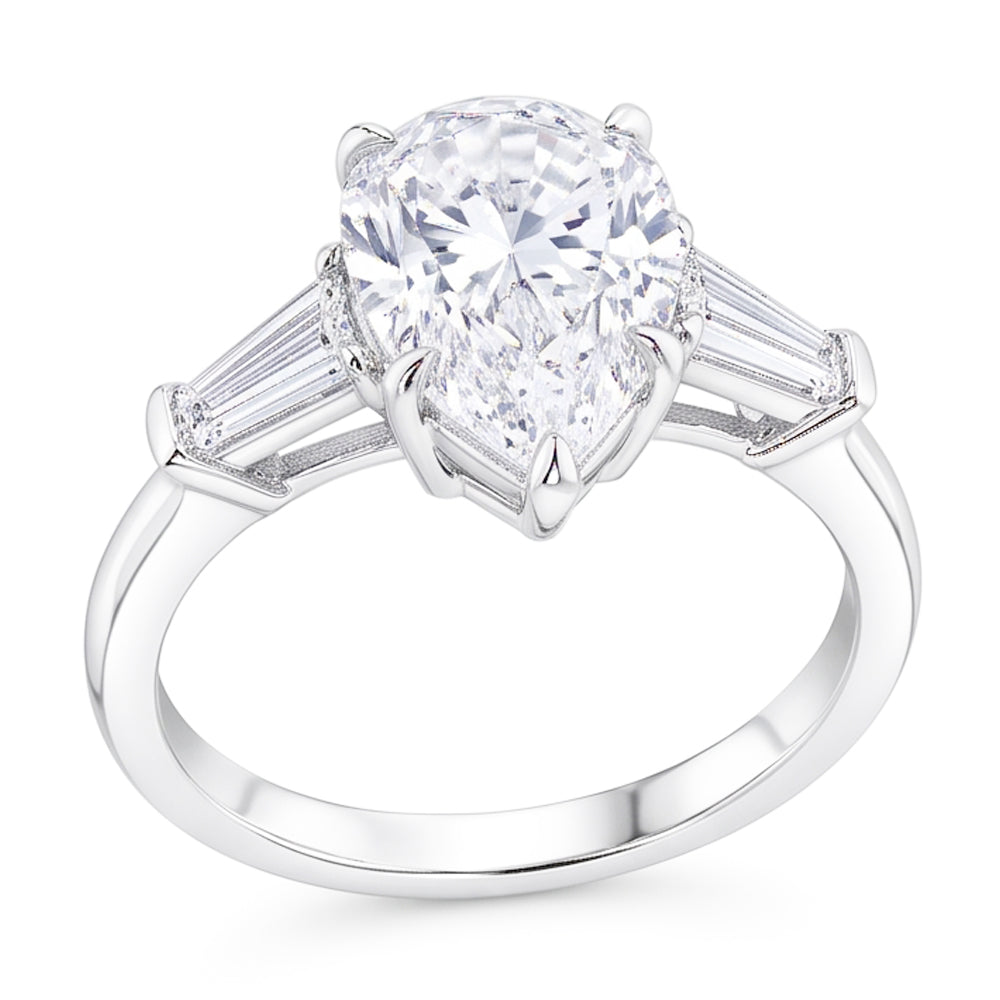 2.46 Karat Echt Aus der Erde Abgebauter Natürlicher Diamant-Verlobungsring 3 Steine Weißgold 14K