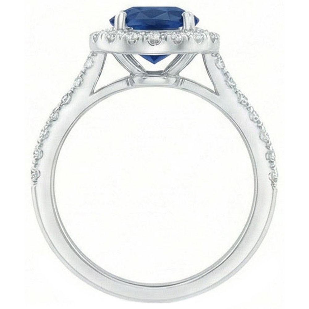 2 Carat blauer Saphir-Aus der Erde Abgebauter Natürlicher Diamantring
