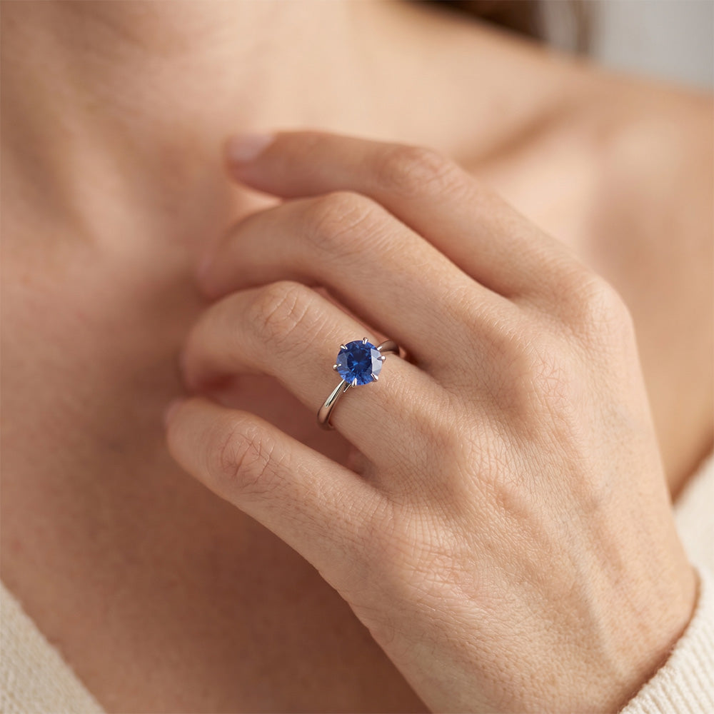 2 Ct echter Saphir-Solitärring