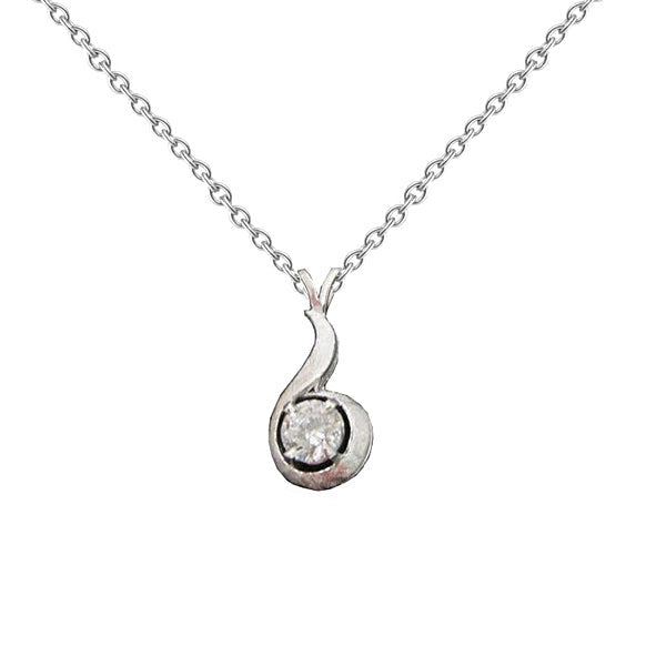2 Karat Brillantschliff Echt Aus der Erde Abgebauter Natürlicher Diamant Halskette Anhänger mit Kette 14K Gold