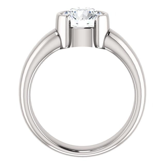 2 Karat Echt Aus der Erde Abgebauter Natürlicher Diamant Halblünette Solitärring Weißgold