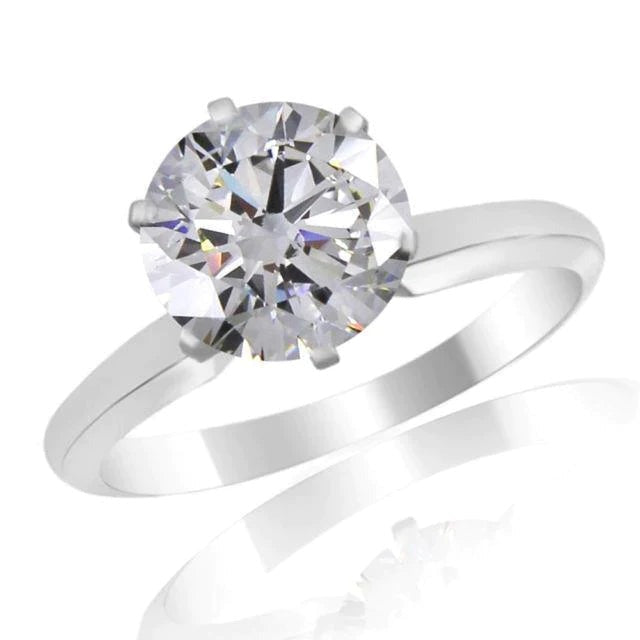 2 Karat Echt Aus der Erde Abgebauter Natürlicher Diamant Solitär Ehering Weißgold 14K