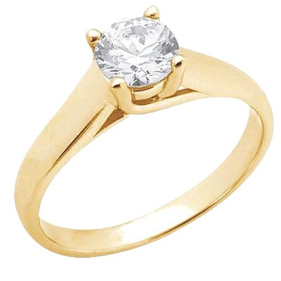 2 Karat Echt Aus der Erde Abgebauter Natürlicher Diamant Solitär Gold Gelb Ring Krappenstil
