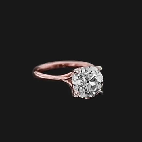 2 Karat Echt Diamant ineinandergreifender Solitärring alter