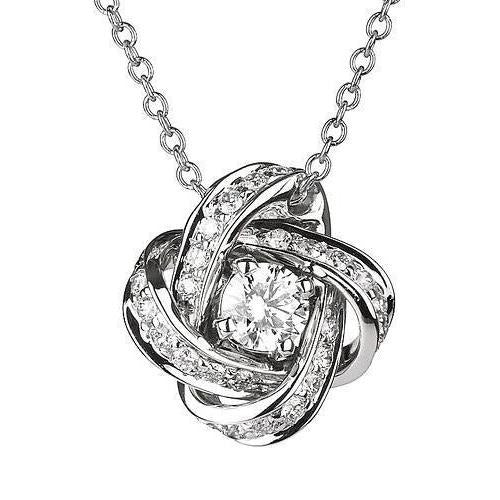 2 Karat Echt Aus der Erde Abgebauter Natürlicher Diamanten Anhänger Halskette Damen Goldschmuck