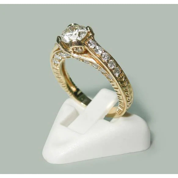 2 Karat Echt Diamanten Schmuck Verlobungsring Gelbgold