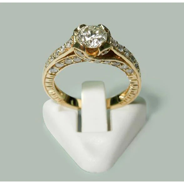 2 Karat Echt Diamanten Schmuck Verlobungsring Gelbgold