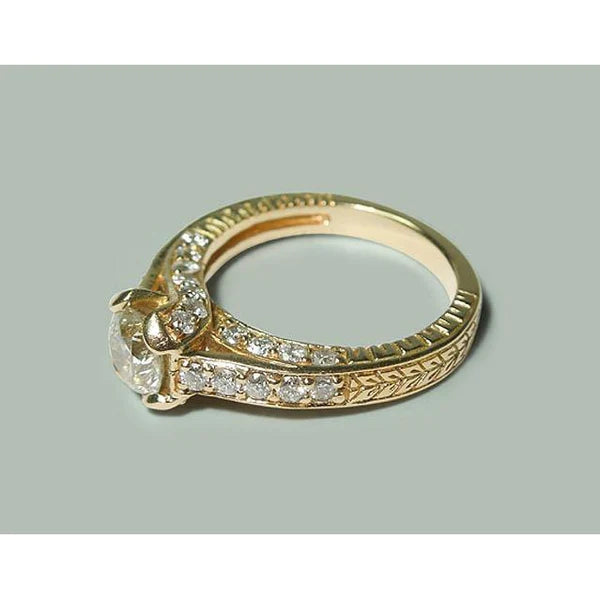 2 Karat Echt Diamanten Schmuck Verlobungsring Gelbgold