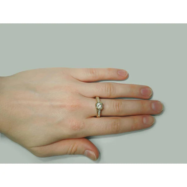 2 Karat Echt Diamanten Schmuck Verlobungsring Gelbgold