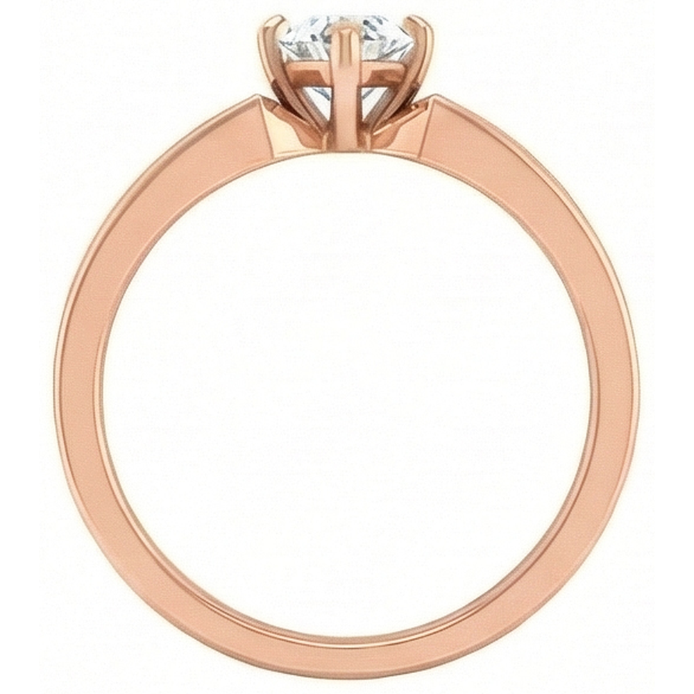 2 Karat Roségold Verlobungsring mit Marquise-Echt-Aus der Erde Abgebauter Natürlicher Diamant