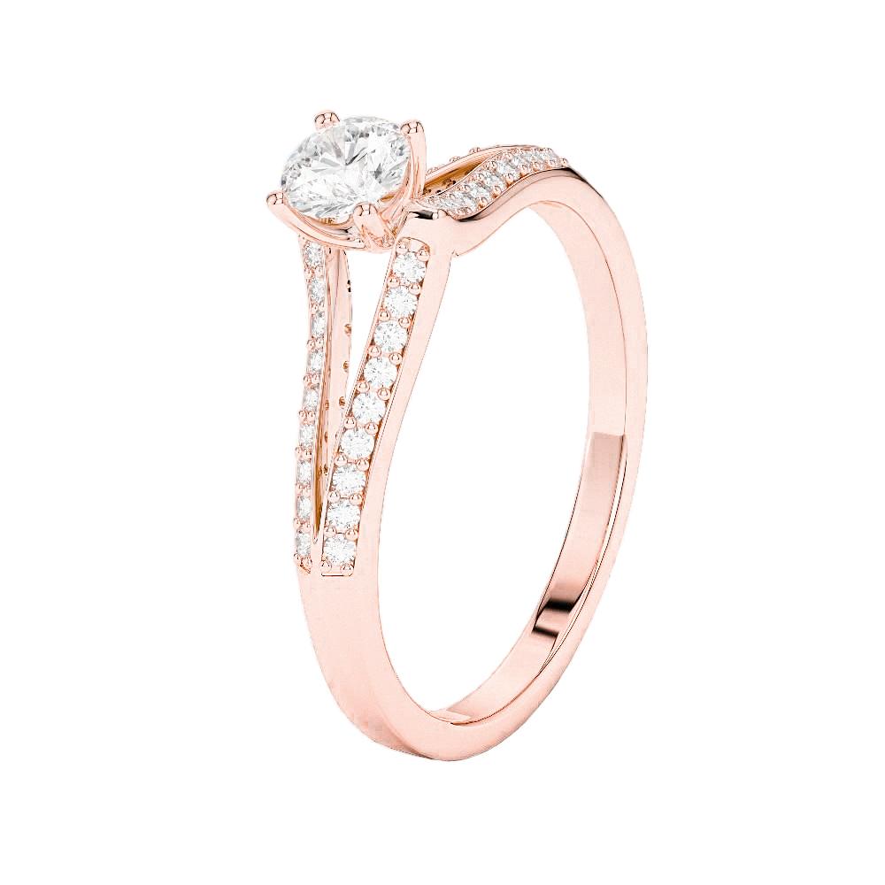 2 karat runder brillantschliff diamant jubiläumsring roségold 14k