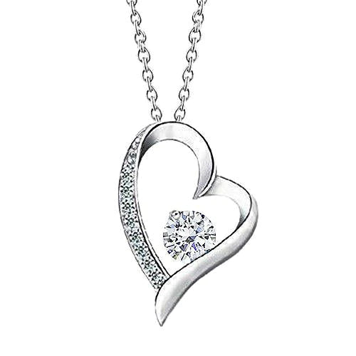 2 Karat Runder Echt Diamant Herz Anhänger Weißgold Schmuck Funkelnd