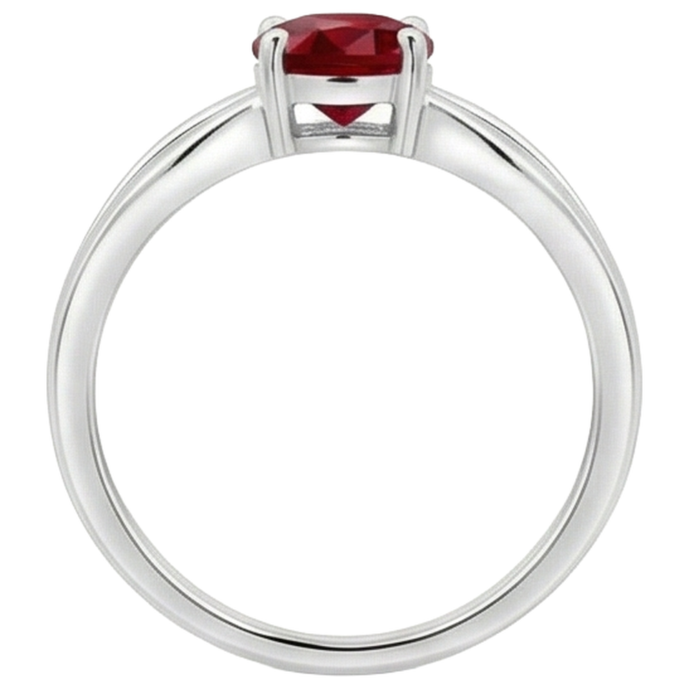 2 Karat Solitär Krappenset Rubin Ehering Weißgold 14K
