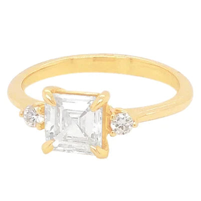 2 Karat echter Asscher-Diamant-Jubiläumsring b