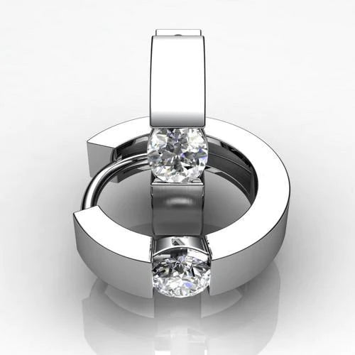 Runder Diamant-Creolenohrring mit Kanalfassung