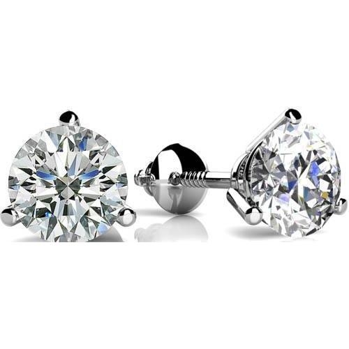 2 karat runder diamant ohrstecker weißgold 14k krappenfassung