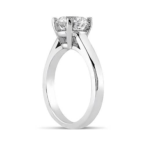 2 Kt. runder Echt Aus der Erde Abgebauter Natürlicher Diamant-Damen-Solitär-Hochzeitsring