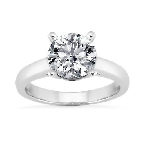 2 Kt. runder Echt Aus der Erde Abgebauter Natürlicher Diamant-Damen-Solitär-Hochzeitsring