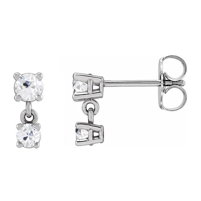 2 Steinerne Alte Bergmann-Echt Diamant-Tropfen-Ohrringe 7 Ct