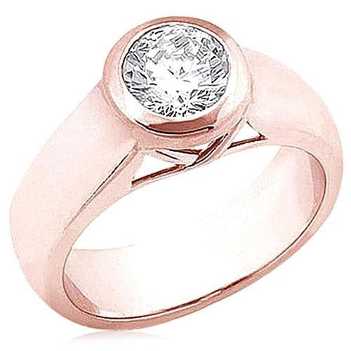 2 ct. Echt Aus der Erde Abgebauter Natürlicher Diamant-Solitär-Roségold-Ring Schmuck Neu