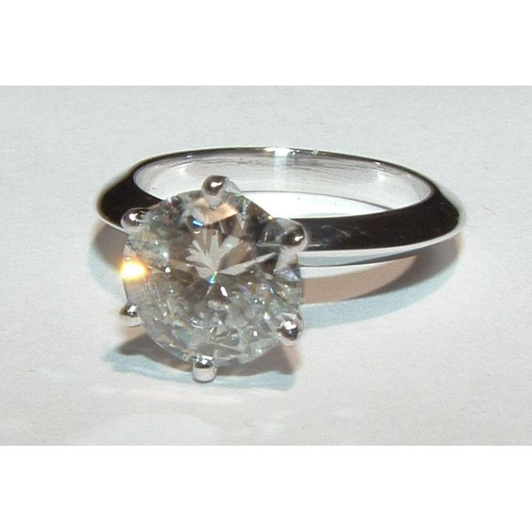 2 ct. Runder Natürliche Diamant-Solitär-Verlobungsring Weißgold 14K
