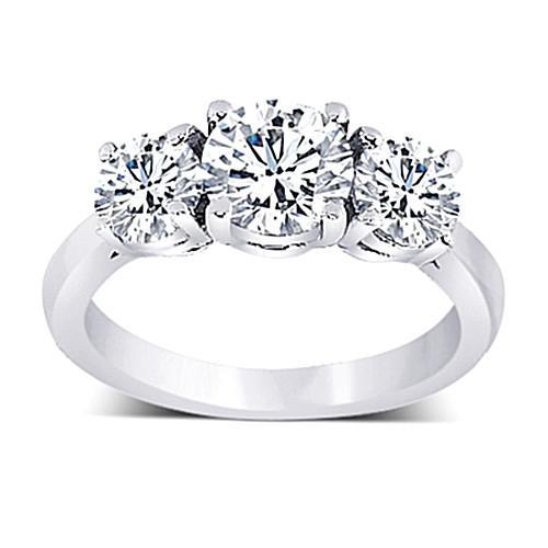 2.01 karat runder diamanten jubiläumsring drei stein neu