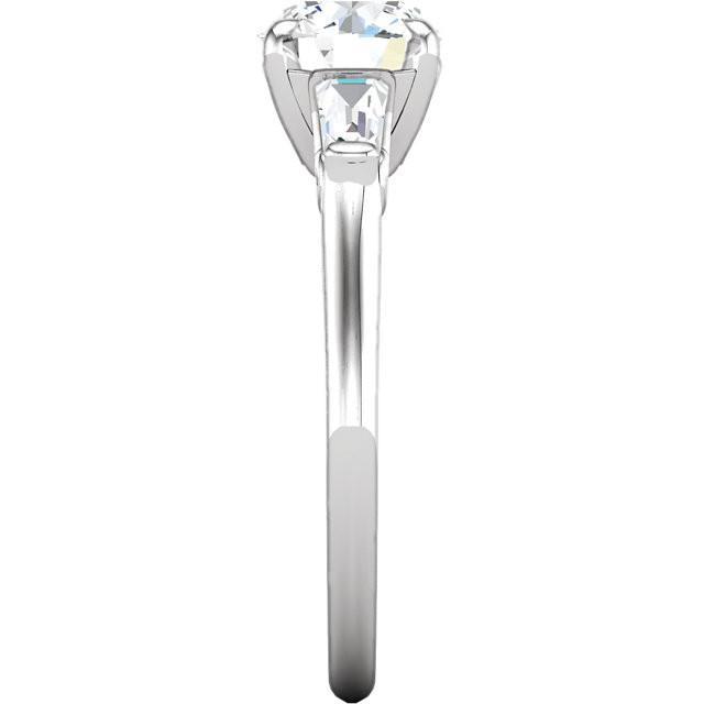 2,01 ct verlobungsring rund und baguette diamant 3 steine weißgold