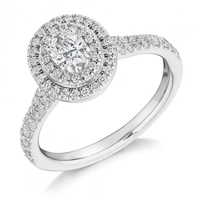 2,07 Karat Ovaler und runder Echt Diamant-Halo-Ring