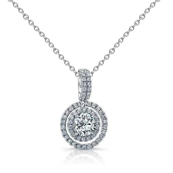 2,07 ct runde Halskette mit Echt Diamanten im Brillantschliff
