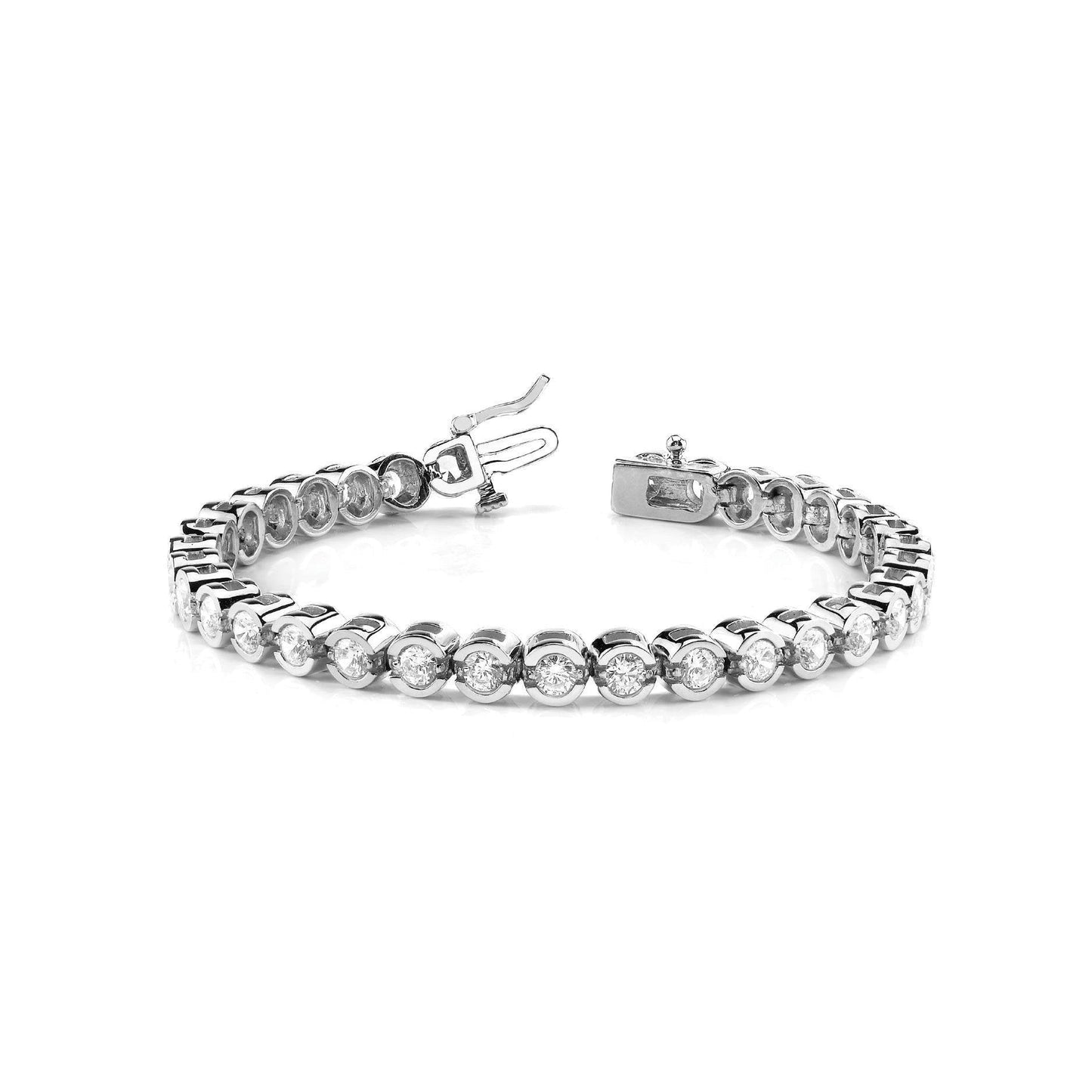 21,78 Karat Echt Diamanten im Rundschliff Weißgold 14K Tennisarmband