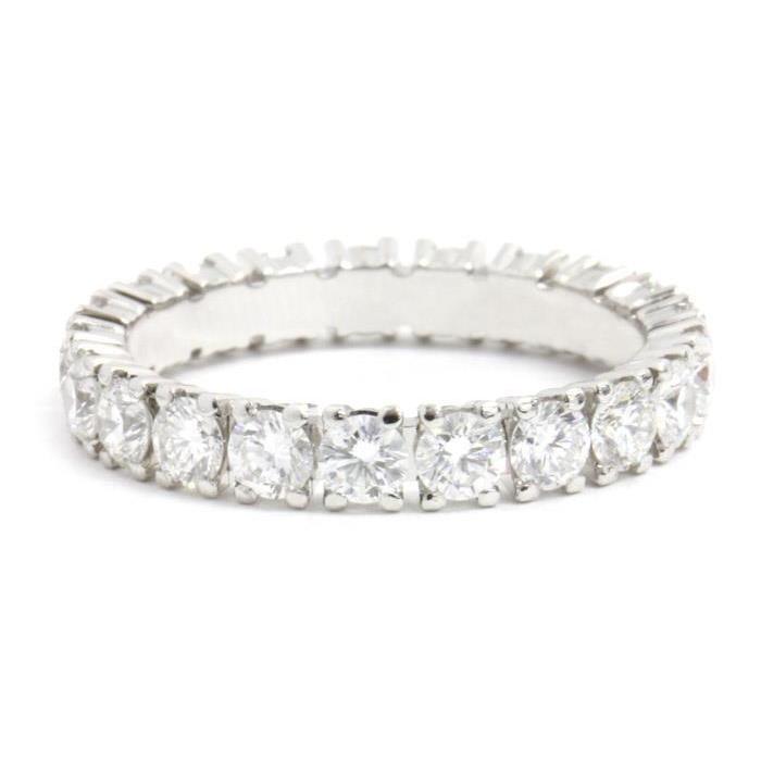 2,20 Karat Runder funkelnder Natürliche Diamant Eternity Band Weißgold 14K