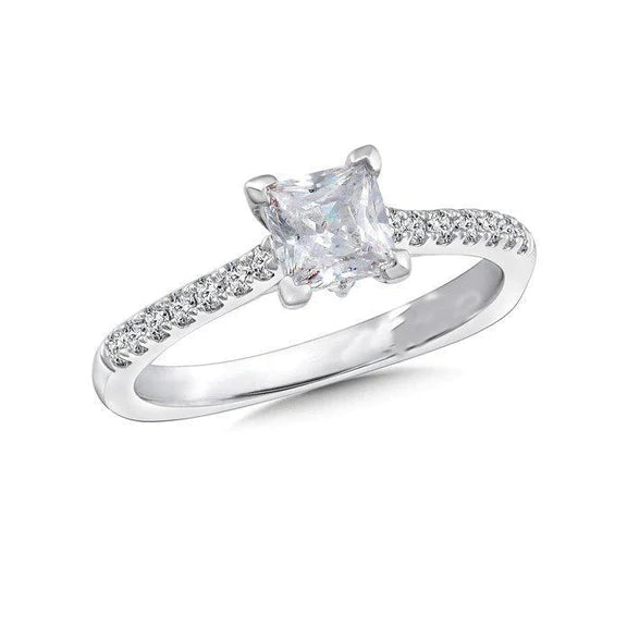 2,20 ct Prinzessin und Rundschliff Echt Diamant Ehering Schmuck