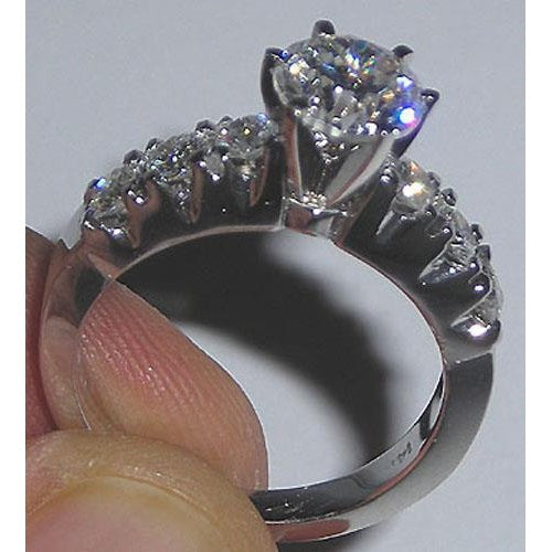 2,22 Karat Echt Aus der Erde Abgebauter Natürlicher Diamant-Verlobungsring aus Weißgold