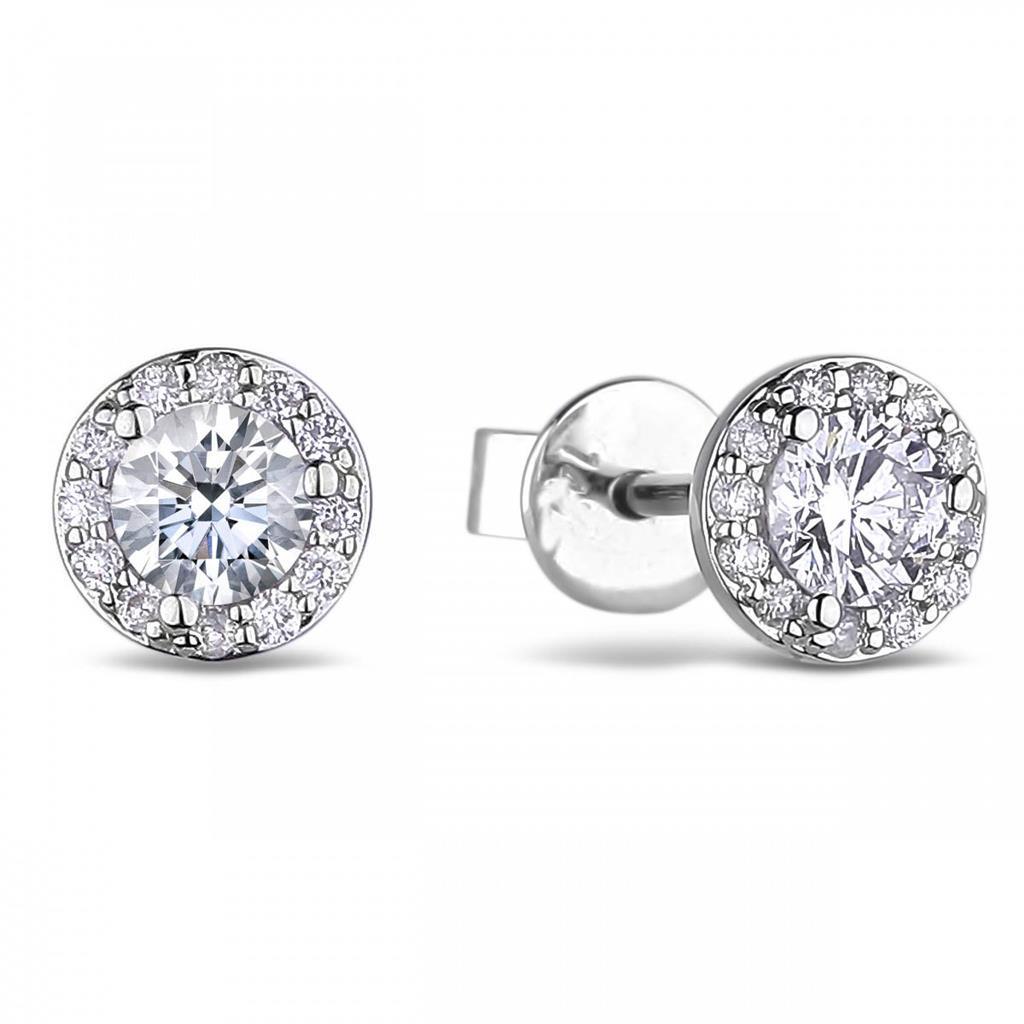 2,24 Karat Runder Echt Diamant Ohrstecker Halo Ohrring Damen Edlen Schmuck