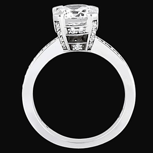2,25 Karat runder Echt Diamant-Verlobungsring mit Akzenten