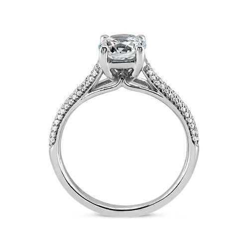 2,25 ct Krappenbesatz runder Brillant-Echt-Diamant-Ring mit Akzenten