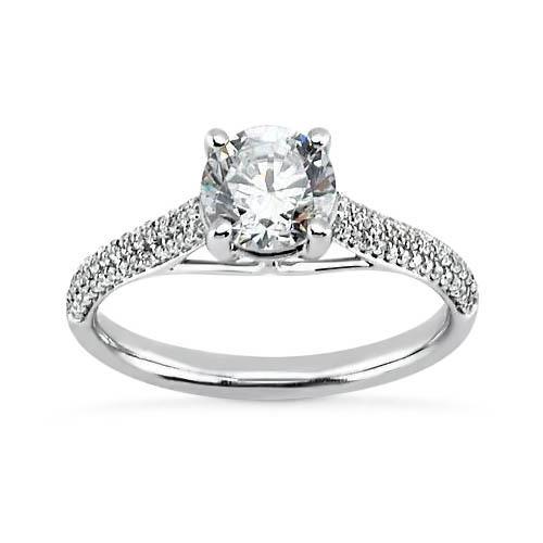 2,25 ct Krappenbesatz runder Brillant-Echt-Diamant-Ring mit Akzenten