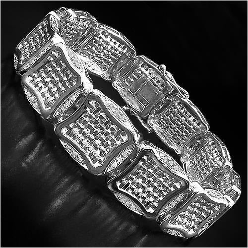 23 Karat kleine runde Echt Diamanten Herrenarmband Weißgold 14K