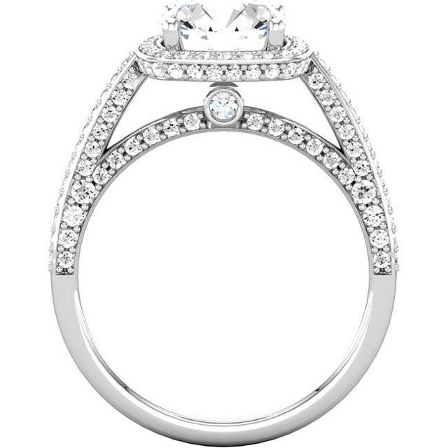 2,30 Karat runder Echt Aus der Erde Abgebauter Natürlicher Diamant Halo Verlobungsring Weißgold 14K